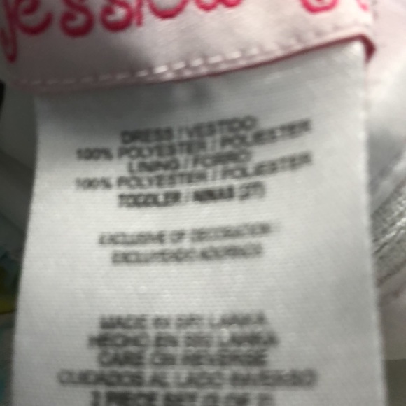 2 dresses for 2T girl 1 is aqua 1 is pink&yellow - Picture 6 of 6